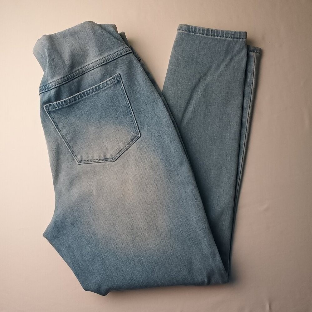 Soft Surroundings Womens High Rise Pull On Denim Jeggings Size PS Light Wash